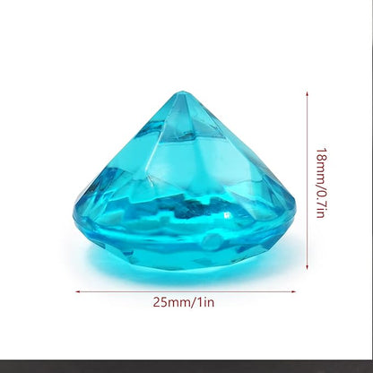 100Pcs Clear Acrylic Diamonds 25mm Wedding Table Scatters Gemstones Confetti for Vase Fillers,Floral Decor,Bridal Shower Decorations,Home Centerpieces,Candle Display (Sky Blue)