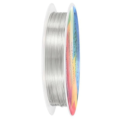 0.4 mm/26 Gauge Copper Wire for Jewelry Making, 30.2FT Copper Beading Craft Wire for Jewelry/Weaving/DIY Crafting/Planting, Color-Retaining [9.2M, Bright Silver]
