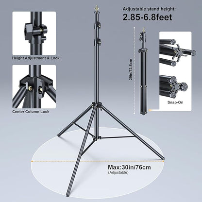 LINCO Backdrop Stand for Parties Kit 10x7 ft Adjustable Back Drop Photography Studio Photo Background Support System with Clamps, Sand Bag, Carrying Bag 4172