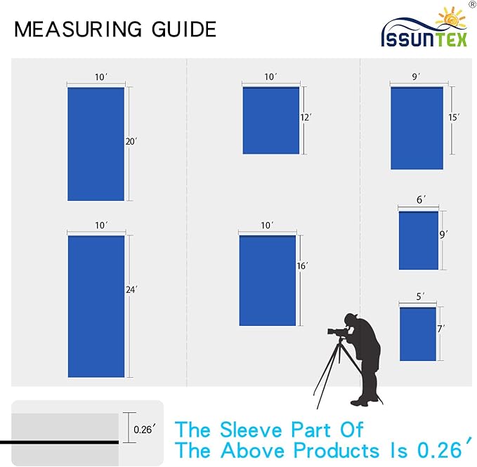 ISSUNTEX 10X16 ft Background Muslin Backdrop, Photo Studio, Collapsible High Density Screen for Video Photography and Television-Blue