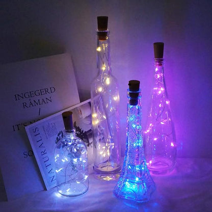 Wine Bottle Lights with Cork Switch, 15 LED 8 Pack Battery Operated Mini Fairy Copper Wire Cork String Lights for Party Wedding Christmas Festival Decoration (Multicolor)