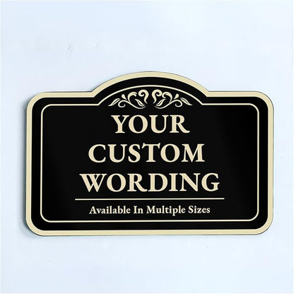 Custom Decorative Outdoor Metal Sign - Personalized Aluminum Driveway Sign, Waterproof, Made in USA - Design 1 Black Charcoal 30x24 In