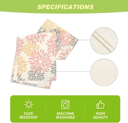 Artoid Mode Pink Dahlia Floral Pinnata Summer Table Runner, Spring Kitchen Dining Table Decoration for Home Party Decor 13x90 Inch
