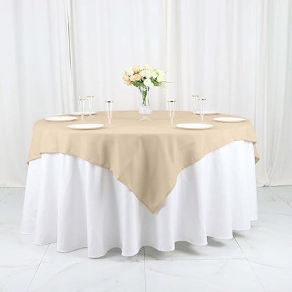 Efavormart 54x54 Nude Wholesale Linens Seamless Polyester Square Linen Tablecloth for Wedding Banquet Party Restaurant