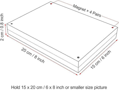 Boxalls 6x8 Inches Acrylic Picture Frame, Double Sided Clear Frameless Photo Frame with Magnetic Desktop Transparent
