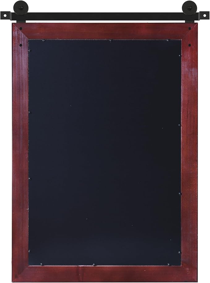 COGOOD Farmhouse Barn Door Mirror - 25 x 38 Rustic Bathroom Mirror for Living Room, Entryway, Vanity Wall Decor (Espresso)