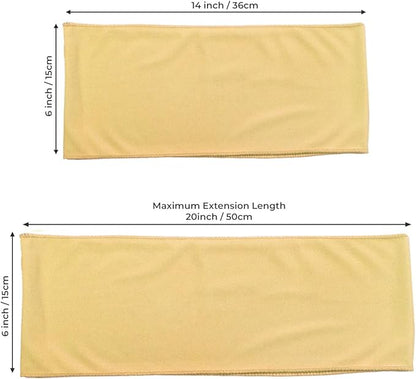 MDS Pack of 250 Spandex Chair Sashes Bows Elastic Stretch Dining Chair Bands Ties Without Slider Buckle Universal fits for Wedding Baby Shower Birthday Party Banquet Event Decoration - Gold