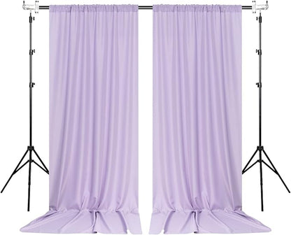 MYSKY HOME 10ft x 10ft Purple Background Curtains - Drapes for Parties, Weddings, Stage & Baby Showers - 2 Panels with Rod Pocket