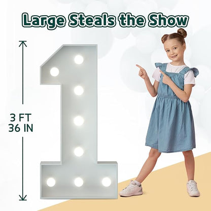 Marquee Numbers 3 Feet Tall Big Light Up Numbers 60th Birthday Decorations Women Men White Anniversary Party Decor Large Cardboard Prop Backdrop Sign 60