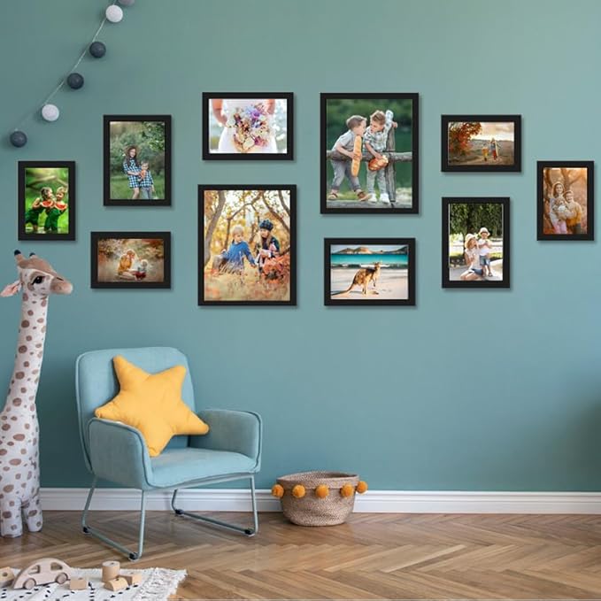KTKDE 8.5 by 11 Picture Frame Black, Picture Frames 8.5 x 11frame with Shatter Resistant Plexiglass for Wall Mounting Display Horizontally or Vertically Hanging, Diploma Certificate Frames 8.5 x 11