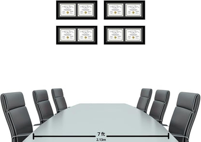Creative Picture Frames [14x30bk-b Black Horizontal Double Diploma Frame with 2 opening Black Mat, Holds 2-10x12-inch Documents with Wall Hanger
