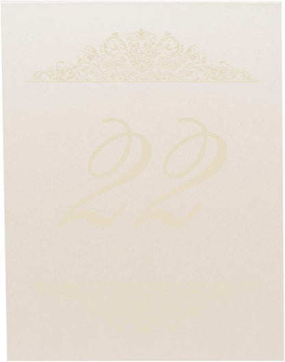 Paisley Wedding Table Numbers (Select Color/Quantity), Champagne, Ivory, 1-90, Double Sided, Tent or Use in a Stand, Great for Parties & Restaurants - Made in the USA