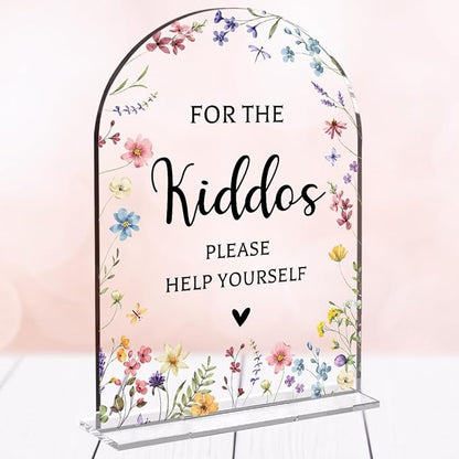 Wedding Sign，For The Kiddos Wedding Sign, Weddings Supplies 5x7 Inch, Kids Wedding Activities Acrylic Plaque, Please Help Yourself Sign, Wedding Signs for Ceremony And Reception decorative-signs184