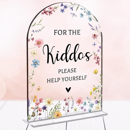 Wedding Sign，For The Kiddos Wedding Sign, Weddings Supplies 5x7 Inch, Kids Wedding Activities Acrylic Plaque, Please Help Yourself Sign, Wedding Signs for Ceremony And Reception decorative-signs184