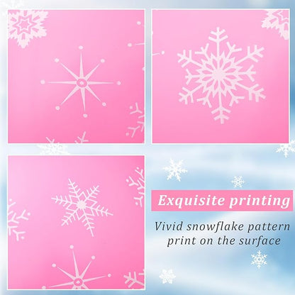 Skylety 40 Pieces Snowflake Balloons Bulk Winter Transparent Snowflake Latex Balloons for Christmas Birthday Wedding Party Decorations(Pink)