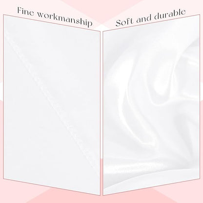 6 Packs Satin Tablecloth 120 Inch White Round Table Cloth Silk Tablecloth Smooth Fabric Overlay Satin Table Cover Decoration for Wedding Party Banquet Events