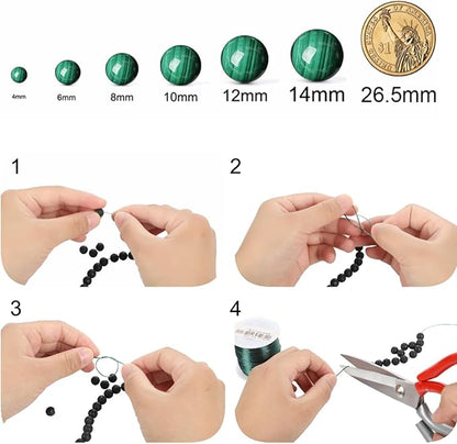 Gold Wire Turquoisee Stone Beads Gemstone Round Crystal Energy Jade Beads Stone Beads for Jewelry Making DIY Bracelet Necklace Jewelry Making 1 Strand 15.5inch 31PCS 12MM