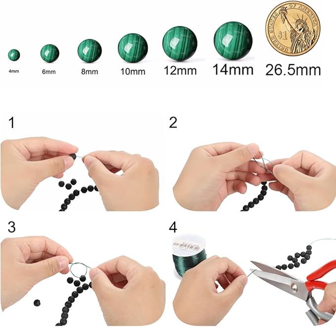Gold Wire Turquoisee Stone Beads Gemstone Round Crystal Energy Jade Beads Stone Beads for Jewelry Making DIY Bracelet Necklace Jewelry Making 1 Strand 15.5inch 4MM