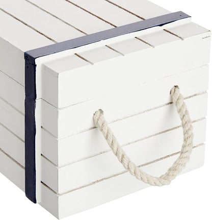 Juvale Nautical Wooden Jewelry Box Set - Jewelry Storage & Nautical Decor Boxes with Lids - Coastal Decor Table Centerpiece