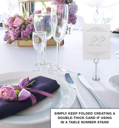 Paisley Wedding Table Numbers (Select Color/Quantity), Champagne, Silver, 1-15, Double Sided, Tent or Use in a Stand, Great for Parties & Restaurants - Made in the USA