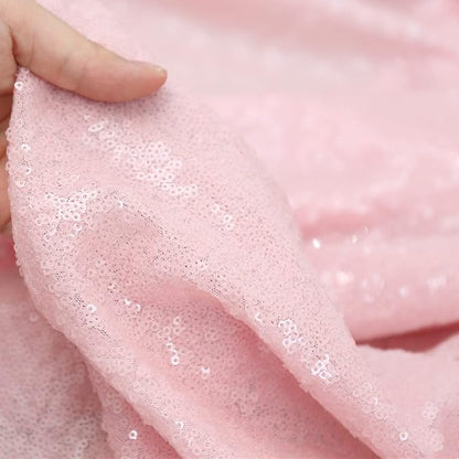 4Pcs 2Ft x 8Ft Pink Sequin Backdrop Curtains, Glitter Photography Background, Sequence Xmas Thanksgiving Backdrop (Pink, 4 pcs-2ftx8ft)