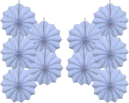 White Party Decorations,Wedding Decorations for Party Events Accessories,White Birthday Decor,Anniversary Decorations,Birthday Decorations for Men 8in Hanging Paper Fans 30 Color DIY Set(White)