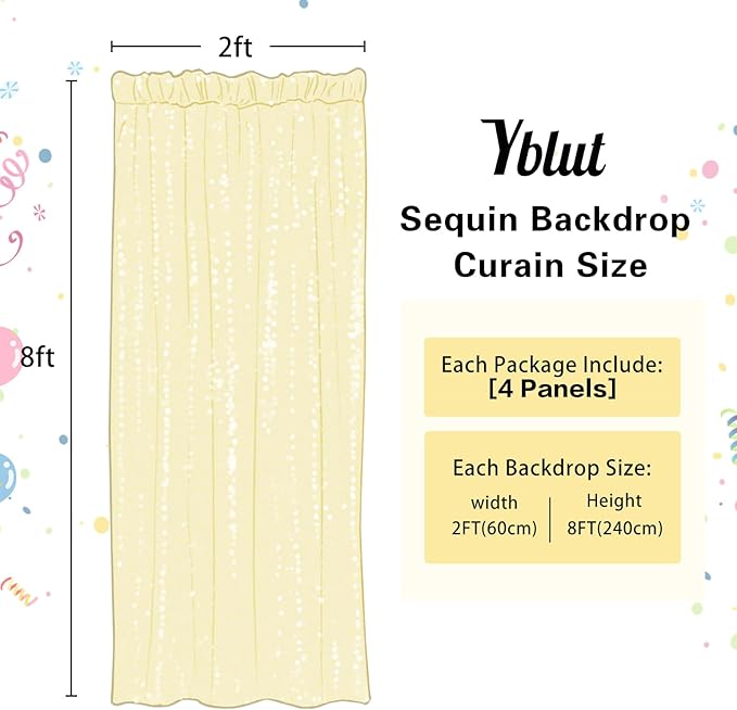 Red Sequin Backdrop Curtain 4 Pieces 2FTx8FT Glitter Photography Backdrop for Party Wedding Birthday Christmas Decorations
