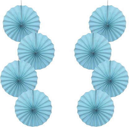 Blue Graduation Party Decor,Baby Blue Party Decorations,Christmas Baby Shower Decorations,Under The Sea Decorations,Blue Bachelorette Party 12in Hanging Paper Fans 30 Color DIY Set (Light Blue)