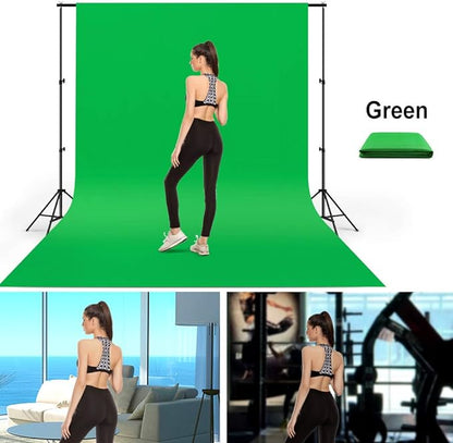 10X20ft Large Green Screen Backdrop for Photography, LCUIRC Two Rod Pocket Chromakey Collapsible Green Polyester Curtain with 4 Clamps for Photography, Zoom Meeting and Game Live Steaming