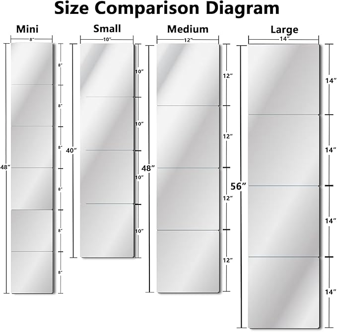 Unbreakable Acylic Small Mirror Tiles for Kids, (4-Pcs 14x14 Inch) Plastic Mirrors for Wall, Stick on Mirrors for Wall Decor, Shatterproof Mirror for Kids Bedroom