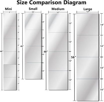 Unbreakable Acylic Small Mirror Tiles for Kids, (4-Pcs 14x14 Inch) Plastic Mirrors for Wall, Stick on Mirrors for Wall Decor, Shatterproof Mirror for Kids Bedroom