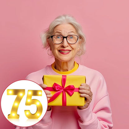 75th Birthday Decorations for Women Men,75 Birthday Decorations for Centerpieces Table,75 Light Up Numbers Sign Led for Party Backdrop Wall Decor for Wedding Anniversary Home