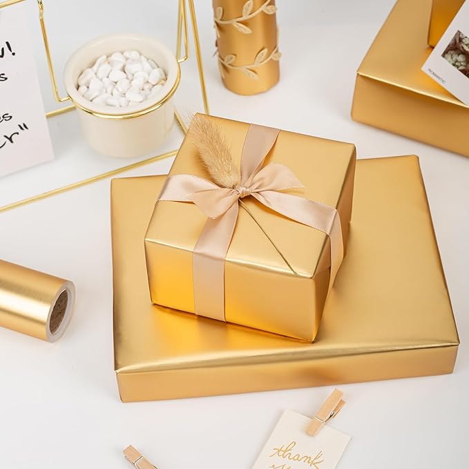 Garbendy Gift Wrapping Paper Roll-Solid Color Pearly-Lustre Paper,Perfect for Wedding, Valentine's Day,Birthday, Christmas,Baby Shower, Party - 17 Inch X 33 Feet