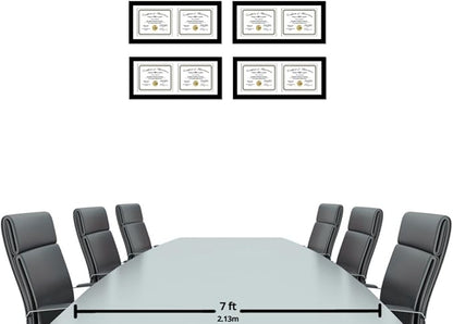 Creative Picture Frames 14X30Bk-W Black Horizontal Double Diploma Frame With 2 Opening White Mat, Holds 2-11X14-Inch Documents With Wall Hanger