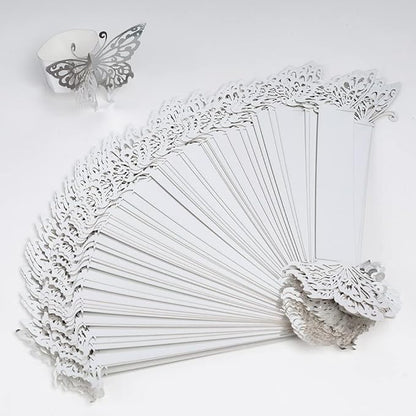 150PCS Butterfly Napkin Rings for Luxury Banquet Style, Reusable Paper Napkin Holders for Wedding Banquet Dinner Table Decor, and Catering Party Services (Silver)