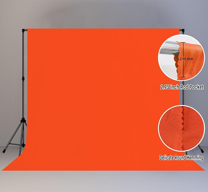 10x10FT Orange Abstract Backdrops Solid Orange Portrait Background for Photoshoot, for Photography, for Birthday,for TV Recording Photo Video