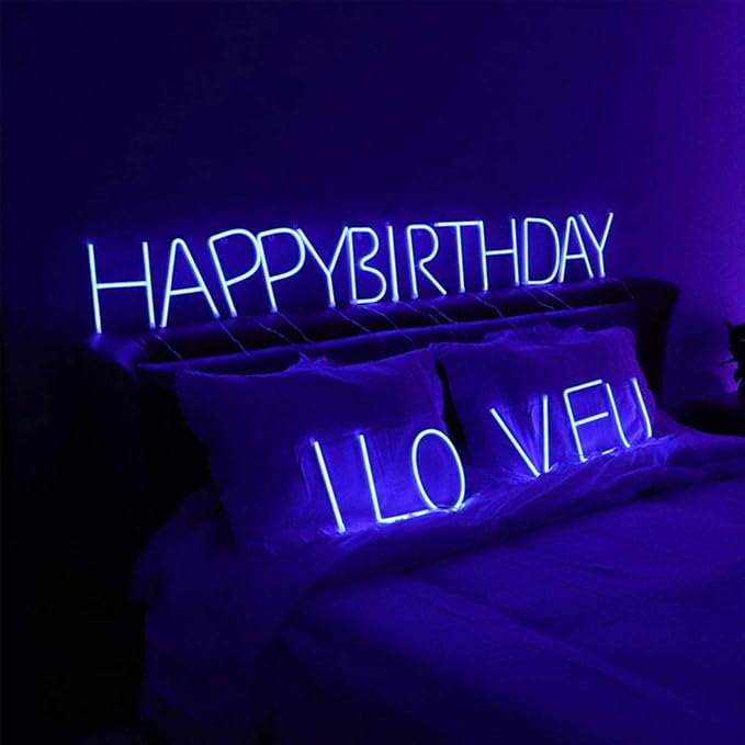 ENUOLI Blue Neon Letter Sign - Battery/USB Powered LED Alphabet Neon Art Lights for Wedding, Birthday, Christmas & Home Bar Decoration (Z)