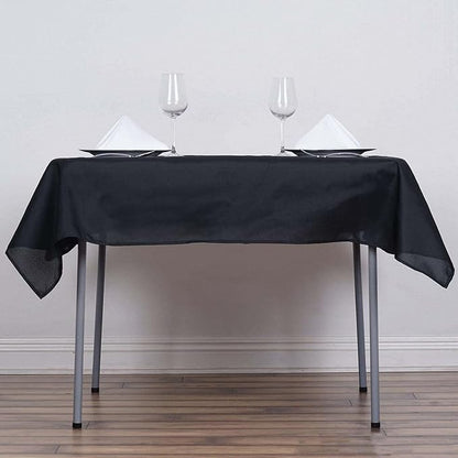 Efavormart 54x54 Black Wholesale Linens Seamless Polyester Square Linen Tablecloth for Wedding Banquet Party Restaurant