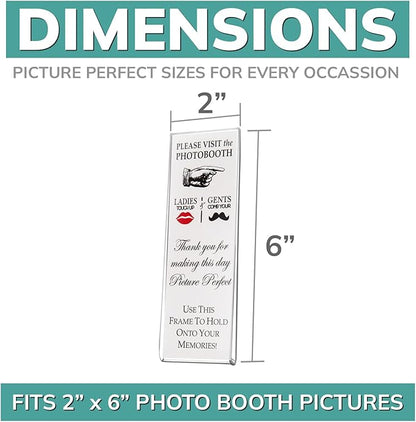 pbf PHOTO BOOTH FRAMES 2x6 Magnetic Picture Frames for Refrigerator | 2 x 6 Clear Magnetic Acrylic Frames for Photo Strips | Magnetic Photo Holders for Fridge, Locker, Sign Holder (100-Pack)
