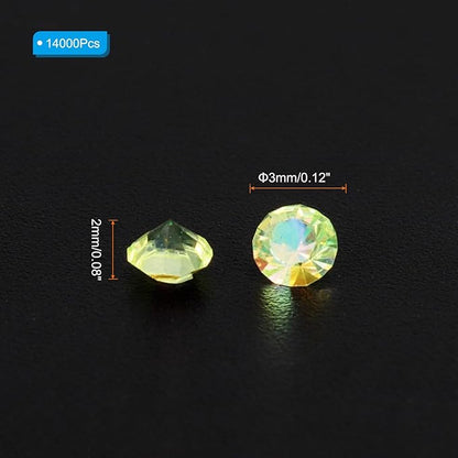 PATIKIL 14000Pcs Wedding Table Scatter Confetti Crystals 3mm Acrylic Diamonds Vase Fillers Gems for Table Centerpiece Decorations Bridal Shower Party, Chartreuse AB