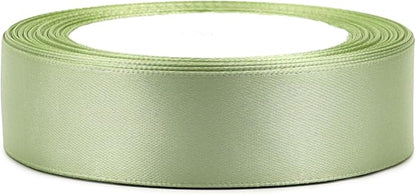 Pale green Solid Satin Ribbon 1 Inch 25 Yards Solid Polyester Fabric Ribbon for Gift Wrapping Wedding Christmas Baby Shower Birthday Party Decoration Handmade Immortal Flower Craft