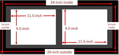Creative Picture Frames [14x30bk-b Black Horizontal Double Diploma Frame with 2 opening Black Mat, Holds 2-10x12-inch Documents with Wall Hanger