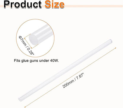 HARFINGTON 10pcs Hot Glue Sticks 0.28" Dia x 7.87" Long EVA Mini Hot Melt Adhesive Glue Stick for Hot Melt Gun Wood Plastic Glass Flowers Fabrics Foam, Clear