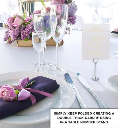 Paisley Wedding Table Numbers (Select Color/Quantity), Champagne, Ivory, 1-90, Double Sided, Tent or Use in a Stand, Great for Parties & Restaurants - Made in the USA