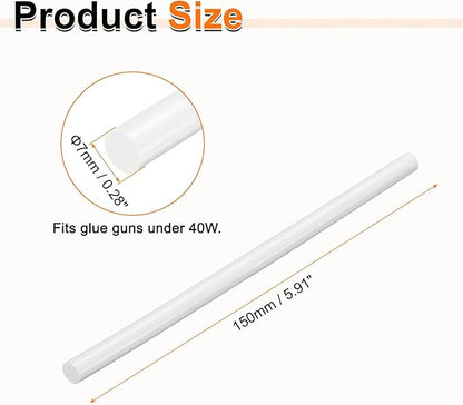 HARFINGTON 10pcs Hot Glue Sticks 0.28" Dia x 5.91" Long EVA Mini Hot Melt Adhesive Glue Stick for Hot Melt Gun Wood Plastic Glass Flowers Fabrics Foam, White
