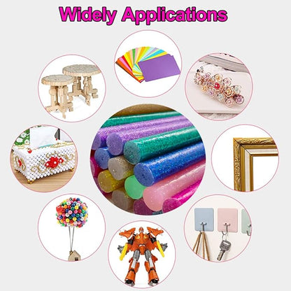 Glitter Hot Glue Sticks for Hot Glue Gun 14 Colors 84 Pack Bulk Colored Glitter Glue Stick for Mini Glue Gun Sticks 7mm 100mm Mini Glue Sticks for DIY Art Craft Repair Colored Hot Glue Gun Sticks