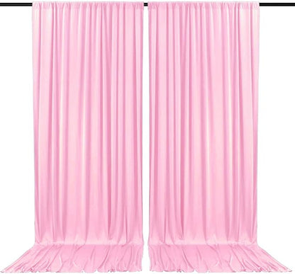 2 Panels Rose Pink Backdrop Curtain, 10 x 7 Feet Background Curtains for Parties, Weddings, Baby Showers, Bachelorette Halloween, Christmas Birthday Party Photoshoot Backdrop Curtains Decorations