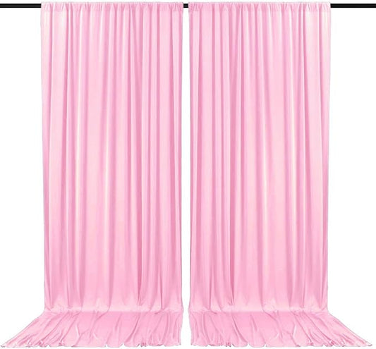 2 Panels Rose Pink Backdrop Curtain, 10 x 7 Feet Background Curtains for Parties, Weddings, Baby Showers, Bachelorette Halloween, Christmas Birthday Party Photoshoot Backdrop Curtains Decorations