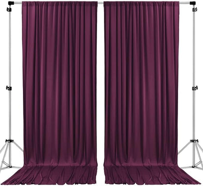 AK TRADING CO. 10 feet x 8 feet IFR Polyester Backdrop Drapes Curtains Panels with Rod Pockets - Wedding Ceremony Party Home Window Decorations - Eggplant Purple