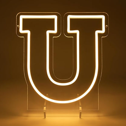 Light Up Letters U, Led Marquee Letter Lights Neon Sign, 13.9" Height Decorative Lighted Alphabet Number, Battery/USB Powered Led Letters Lights for Wedding, Birthday, Party, Christmas or Home Decor